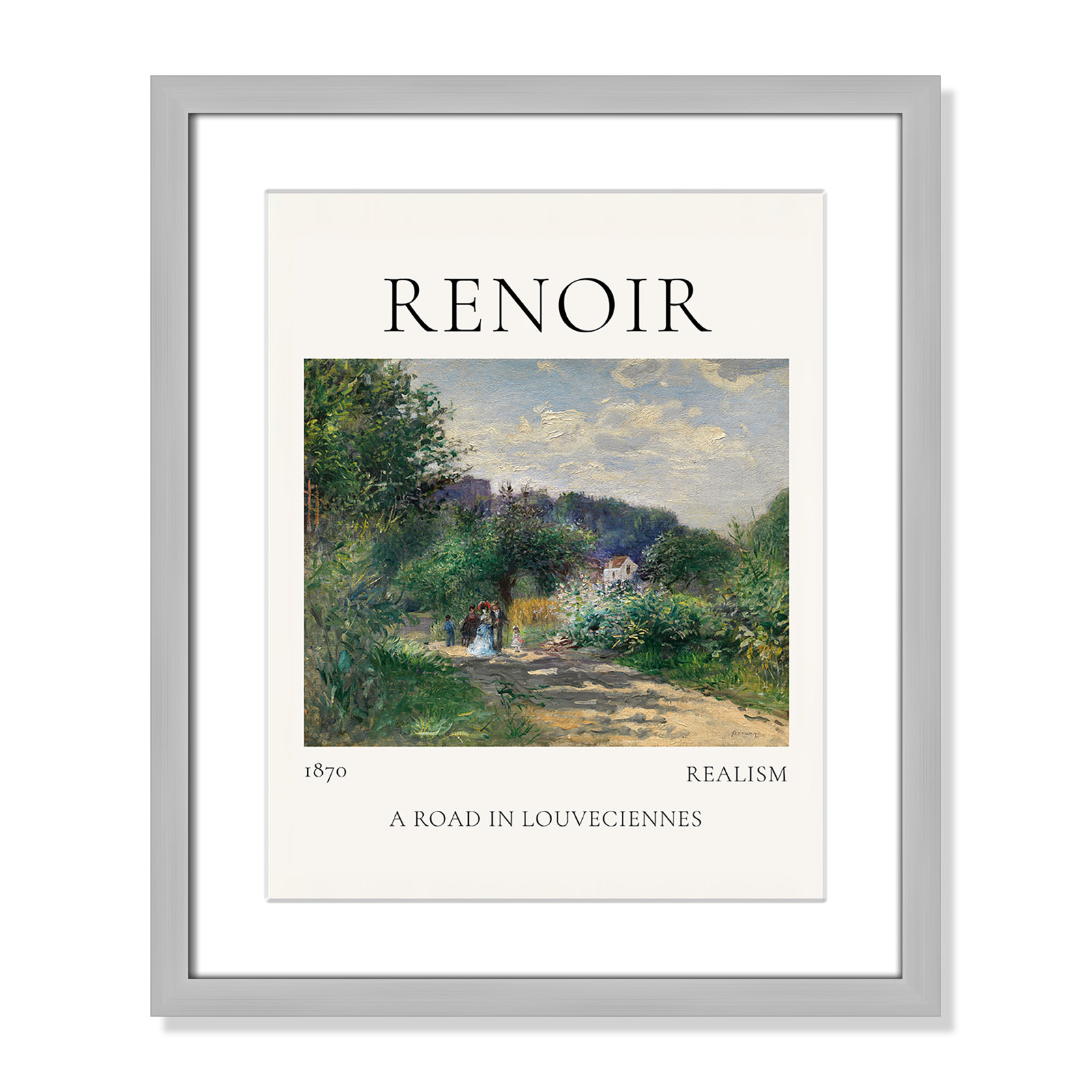 Rocchetto "A Road in Louveciennes" Print, Silver Single Picture Frame, Yes, 19" H x 16" W x 1.25" D