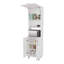 White Kitchen Pantry With 2-Pneumatic Door And Open Storage
