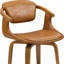 Chaise rembourrée brune et naturelle en similicuir-1123853813