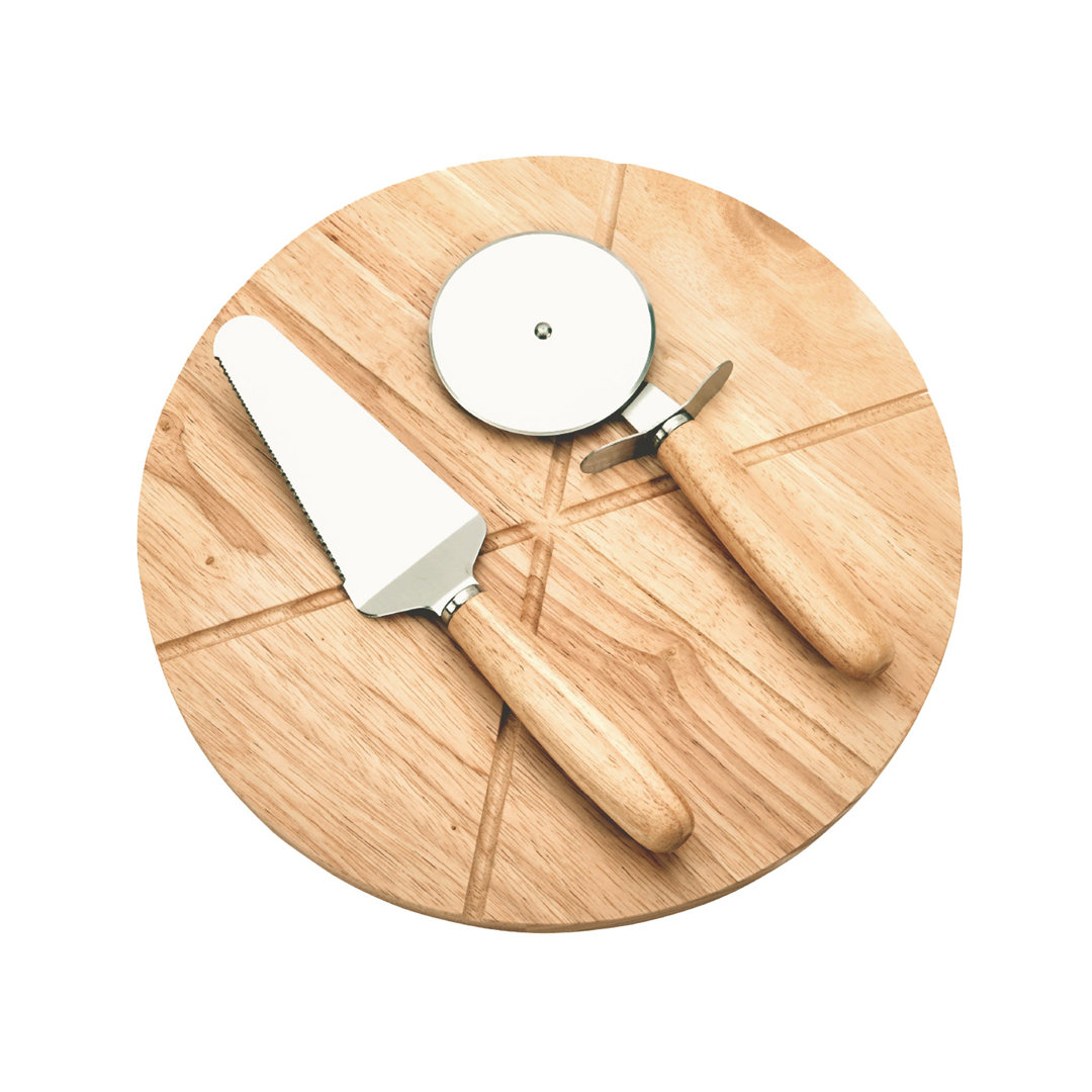 Creative Gifts International Rubberwood 14" Wooden Pizza Cutting Boards Creative Gifts International