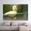 Reproduction d'art sur toile imprimée: Élégante décoration murale de bébé canard pour chambre d'enfant, or 1P