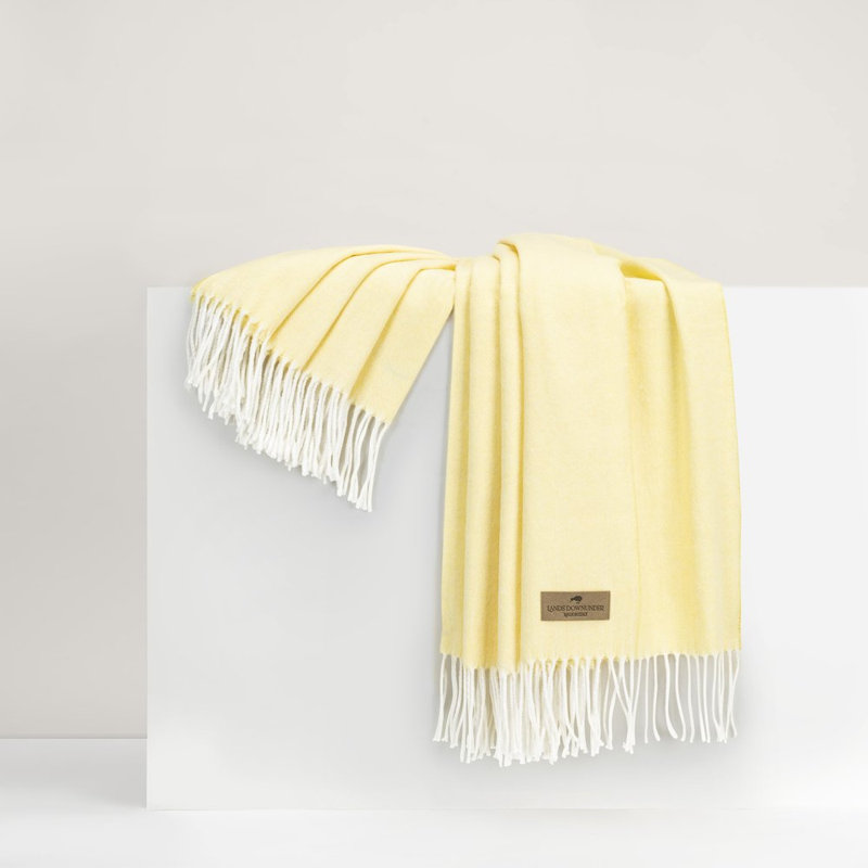 Italian Herringbone Throw, Butter