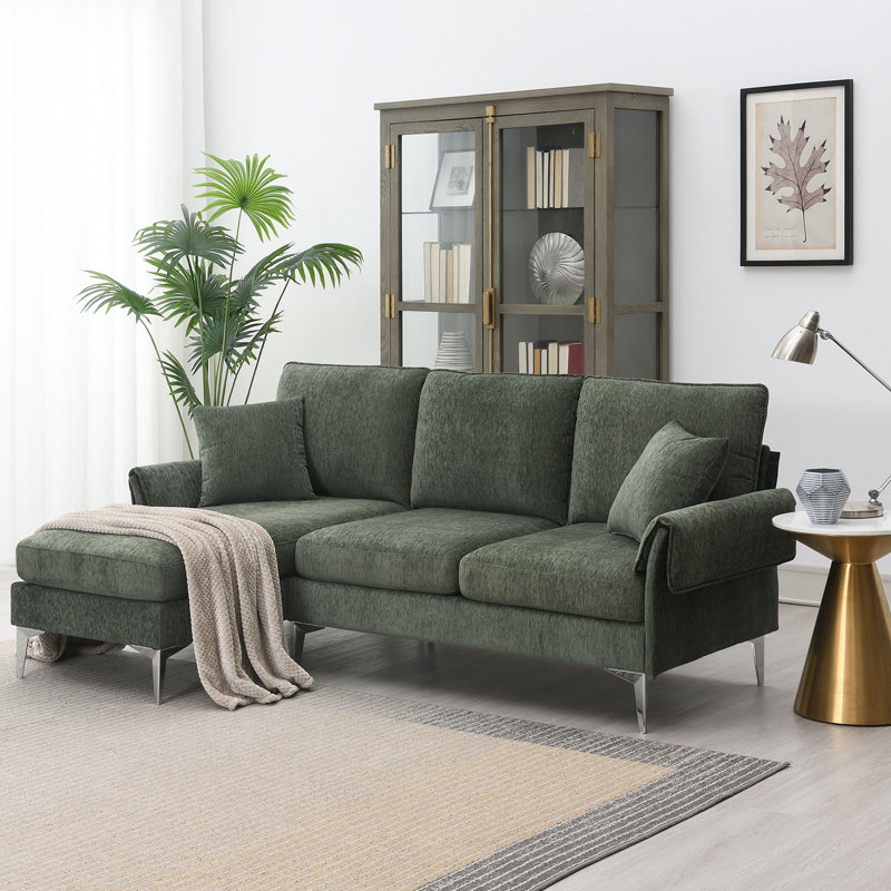 Caldicott 84" Wide Reversible Sofa & Chaise Convertible Sectional Sofa L-Shaped Sofa Couch with Reversible Chaise Lounge