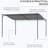 Patio Pergola Gazebo 10' X 13'. Steel Construction, Canopy. Protection. For Deck. Cream White 13' With Backyard Shade. White, Drainage Feature, Weather