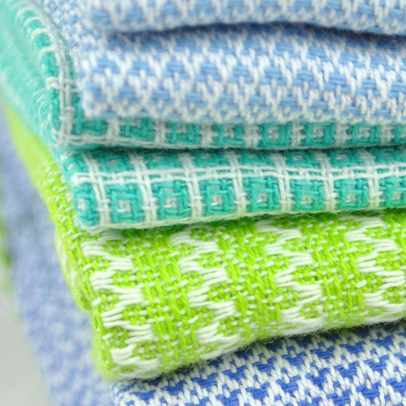 Torchon gaufré, Jaune / bleu / vert