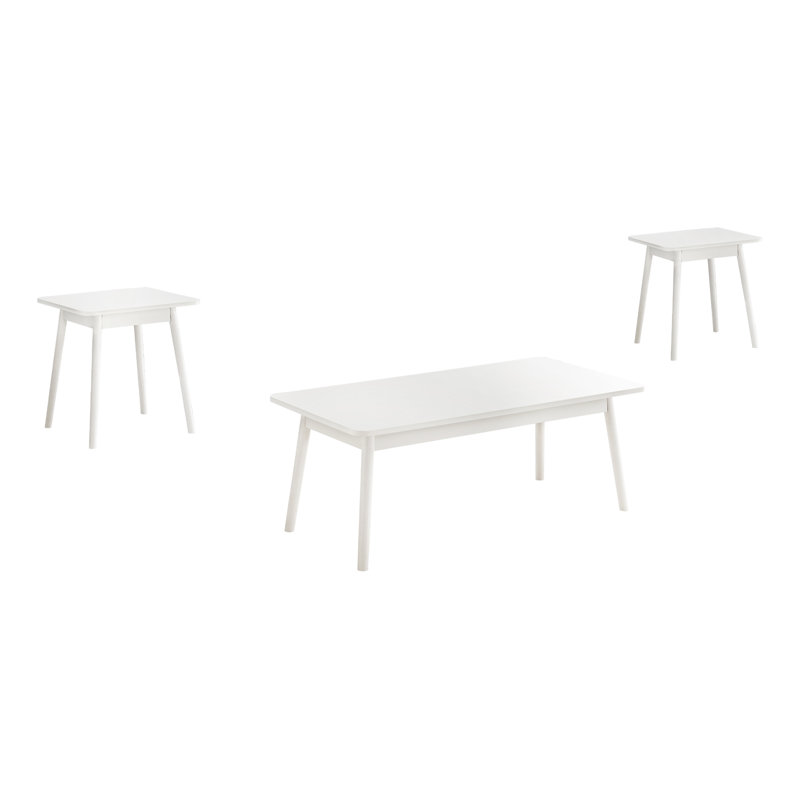 Ensemble de table, ensemble de 3 pièces, café, bout, côté, décor, salon, milieu du siècle, moderne, Blanc