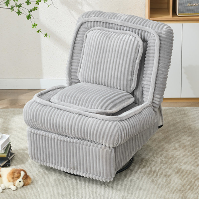 Canapé inclinable manuel sans accoudoirs Corduroy, Gris