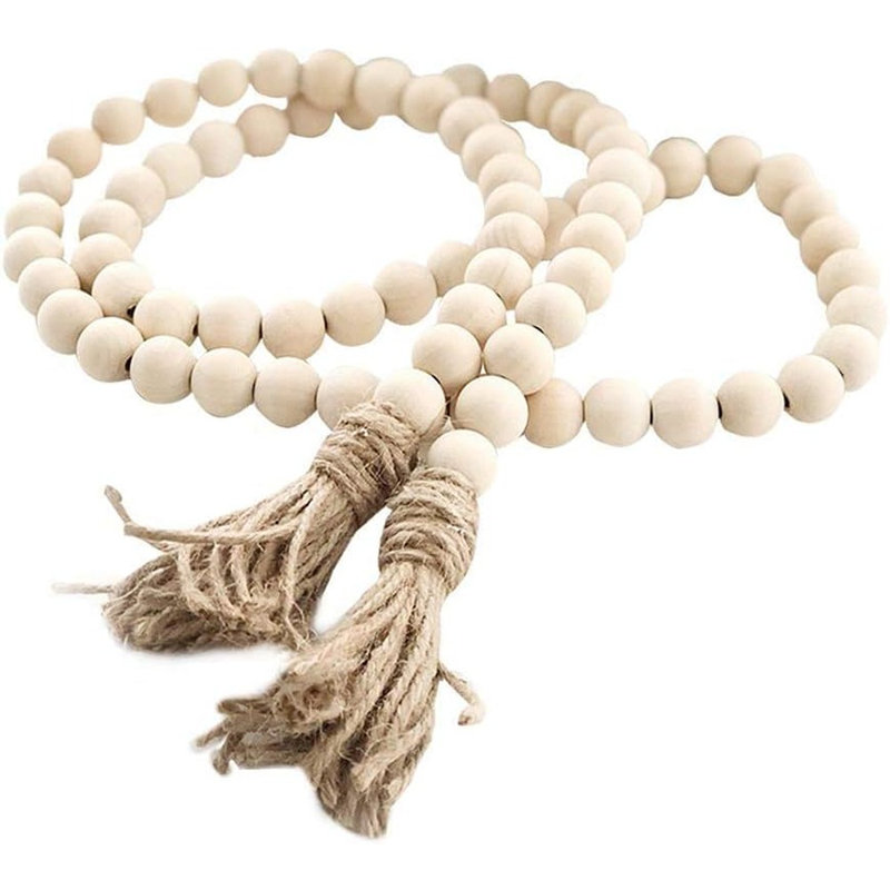 Guirlande de perles de ferme en bois avec des pampilles rustique Country Decor