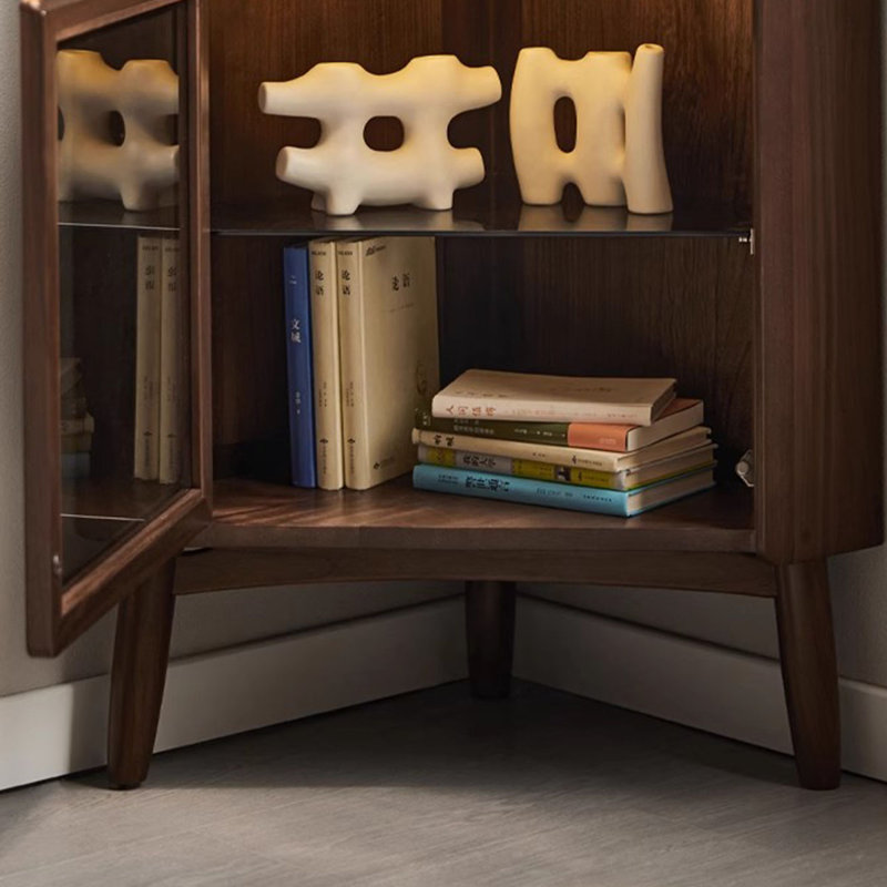 Nut-Brown Solid Wood Corner cabinet