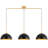 3-Light Black and Gold Dome Pendant Lights Kitchen Island, Kitchen Pendant Lighting Over Island, Adjustable Height Hanging Light Fixture for Farmhouse Dining Room Kitchen Cafe, E26 Base-2059713408