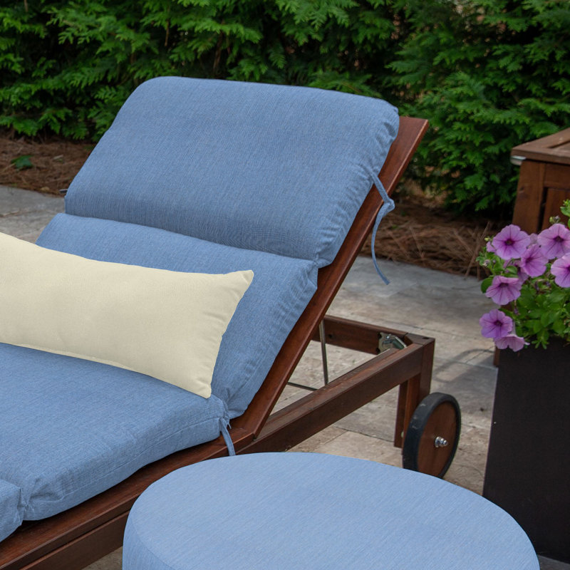 Coussin de chaise longue d'extérieur 1 pièce Murphie Marlowe Sunbrella®, Tissage uni Sunbrella® océan