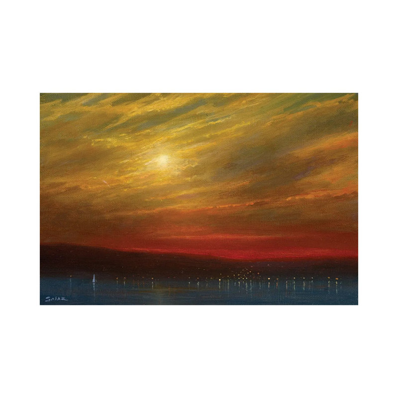Sunset Over Nyack - 7.16.17 by Ken Salaz - Wrapped Canvas Painting, 101.6 cm H x 66.04 cm W x 1.91 cm D