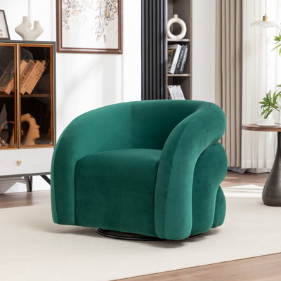 Upholstered Swivel Barrel Chair