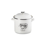 Le Creuset Enamel On Steel Traditional Shrimp Stockpot With Lid, 10 Qt. - White