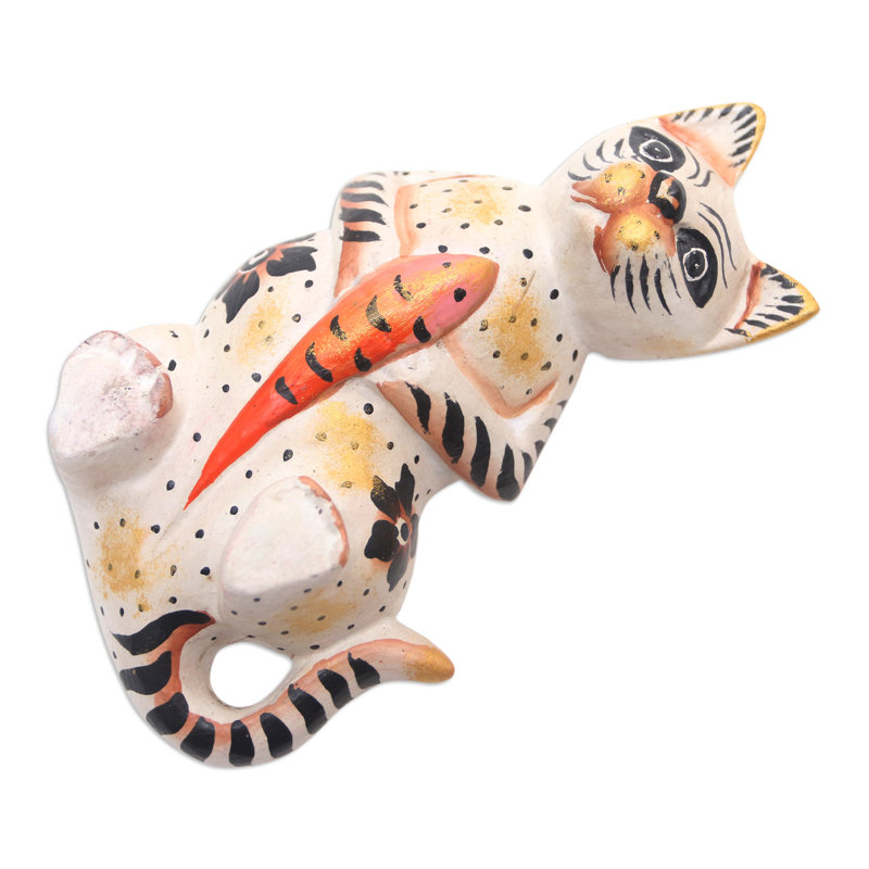 Figurine chat et koi