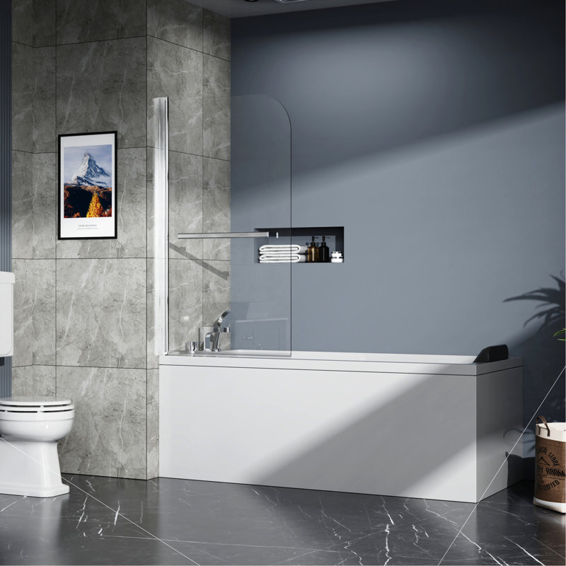 Panneau de douche en verre trempé sans cadre 31 po x 55 po