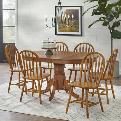 Kaneshiro Solid Wood Top Pedestal Dining Set