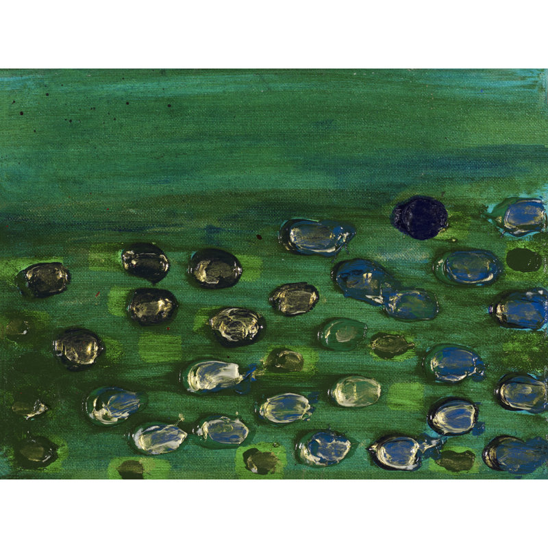 «Green and Gold Seascape» par Joyce Creiger - peinture sans cadre sur