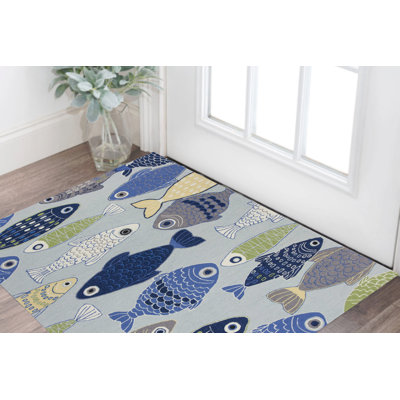 Tapis bleu et ivoire Petetia