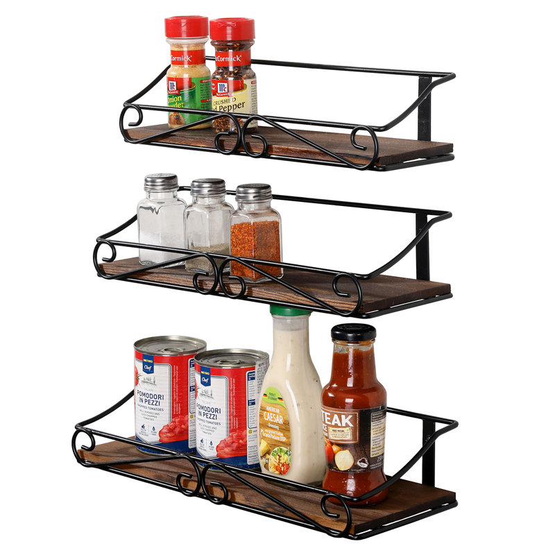 Wall Wood Spice Rack 