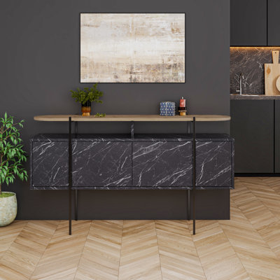 Amanraj 4-Door Cabinet Stylish and Functional Sideboard for Home Storage