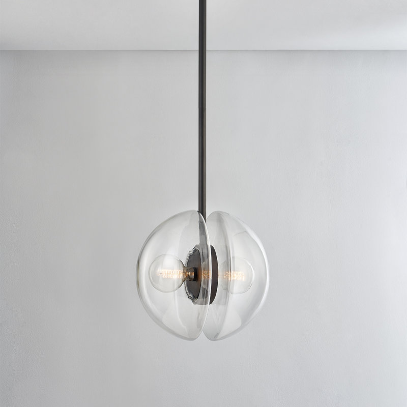 KERT 2 LIGHT PENDANT, Black Brass, 23.75" H x 17" W x 17" D