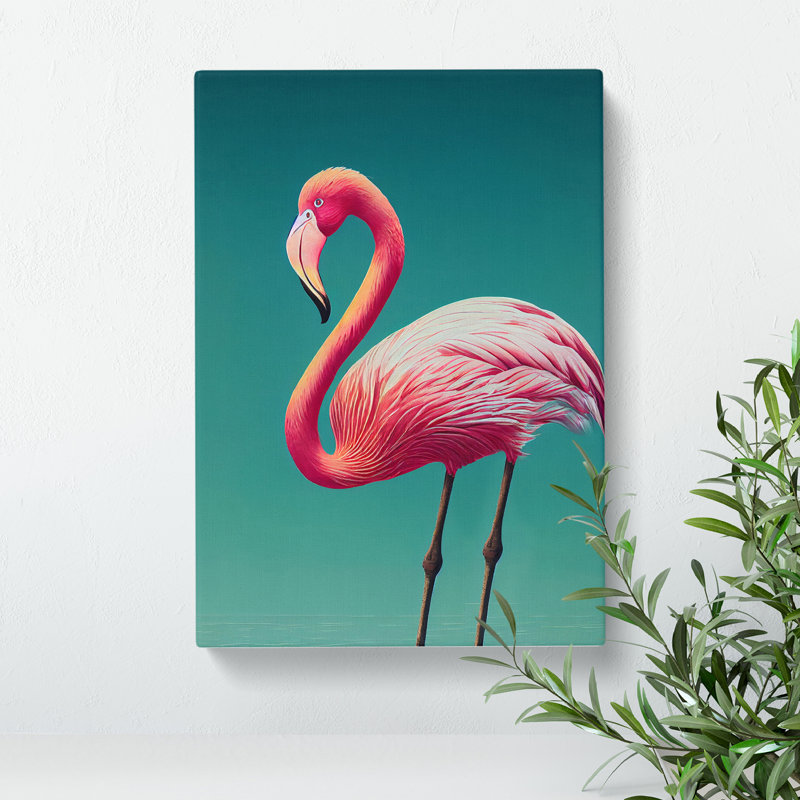 Dignified Flamingo - Wrapped Canvas, 50cm H x 35cm W x 3cm D
