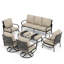 Ensemble de conversation pour patio à 9 places Tapasi avec chaises longues pivotantes et table de foyer optionnelle-101782686-98250893