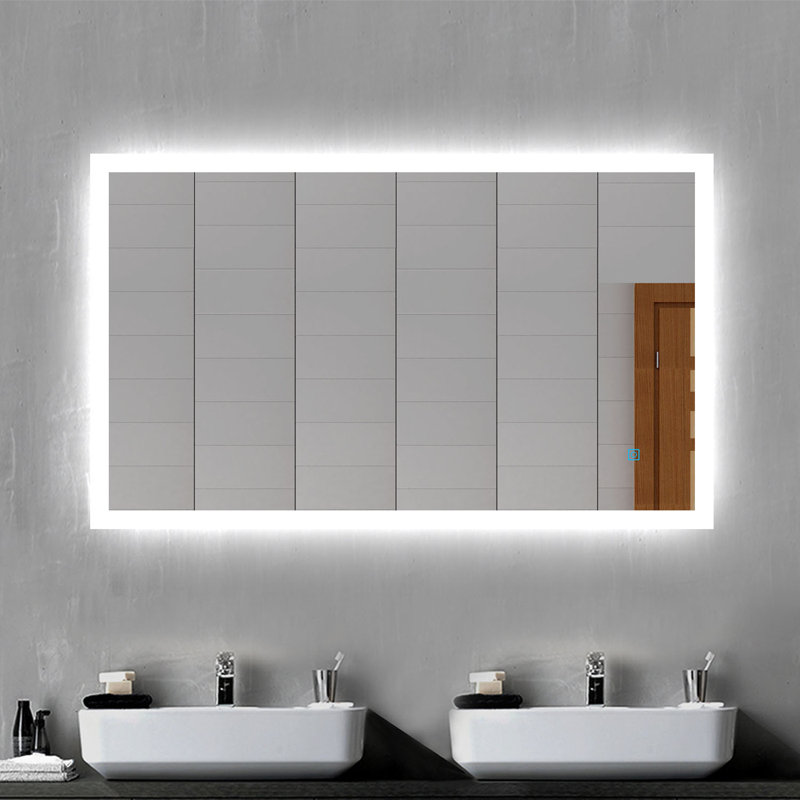Illuminated Led Bathroom Mirror With Demister | Single Touch Sensor Switch, 60cm H x 100cm W