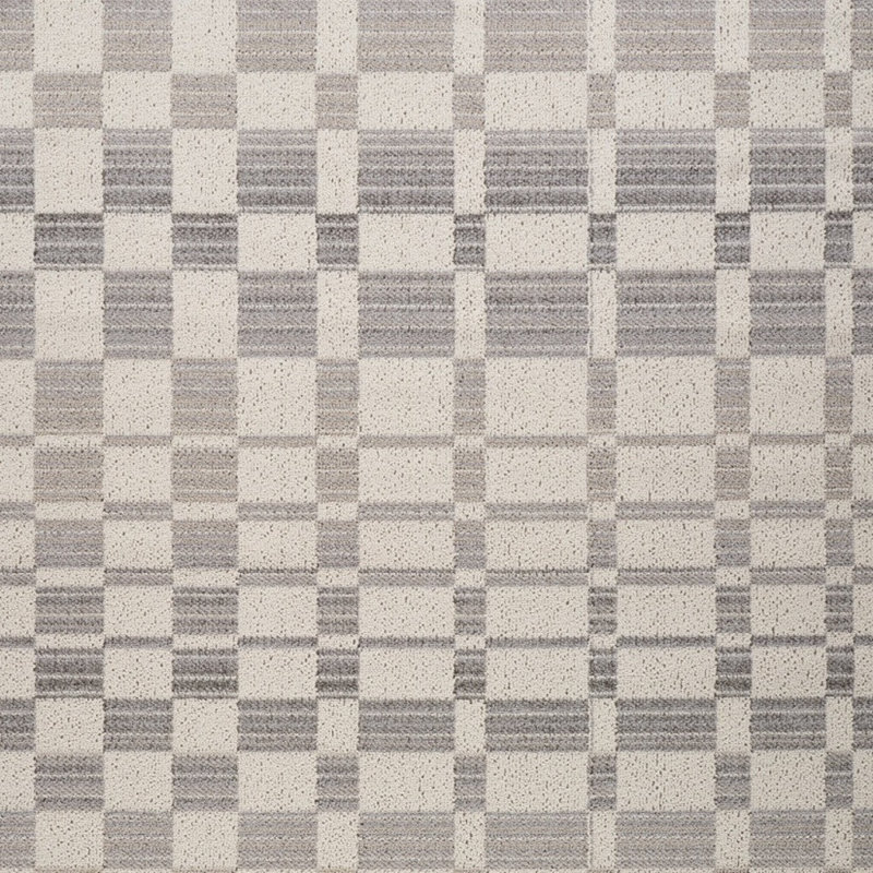 Tapis damier gris et beige 8 pi x 11 pi