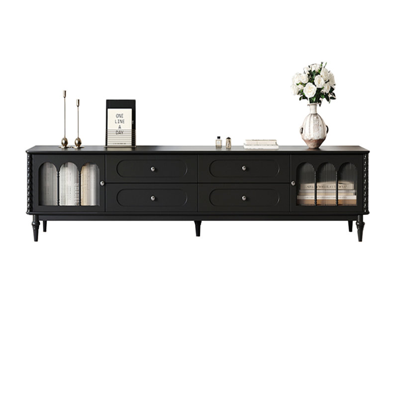 Meuble télé en chêne avec tiroirs et armoires, H 19,68 po x L 78,74 po x l 15,75 po