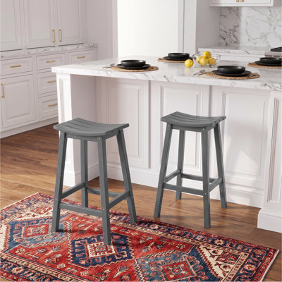 Ensemble de 2 tabourets de bar d'extérieur de 74 cm (29 po), sièges hauts en PEHD, sièges de patio robustes et résistants aux intempéries