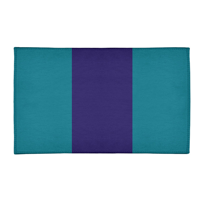 Tapis à rayures bleu foncé/mauve foncé, Rectangle 2 pi x 3 pi