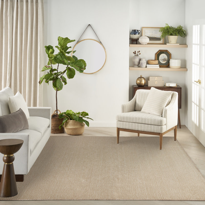 Tapis d'intérieur / extérieur uni Tulum, Rectangle 9 pi x 12 pi, Taupe