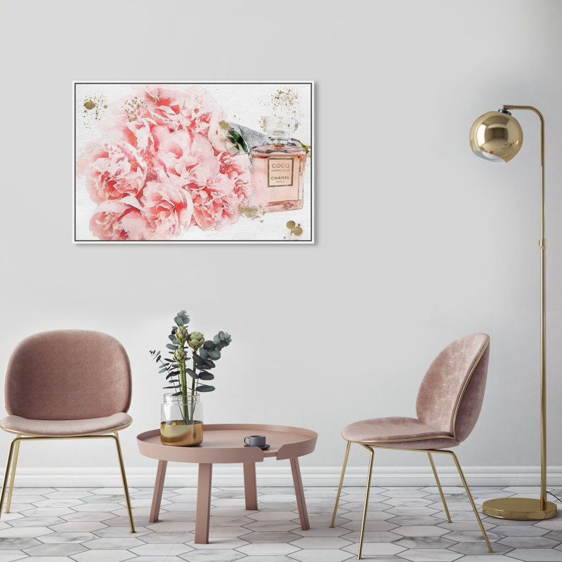 Fleurs et fleurs de parfum - impression, H 24 po x l 36 po, Toile avec cadre blanc