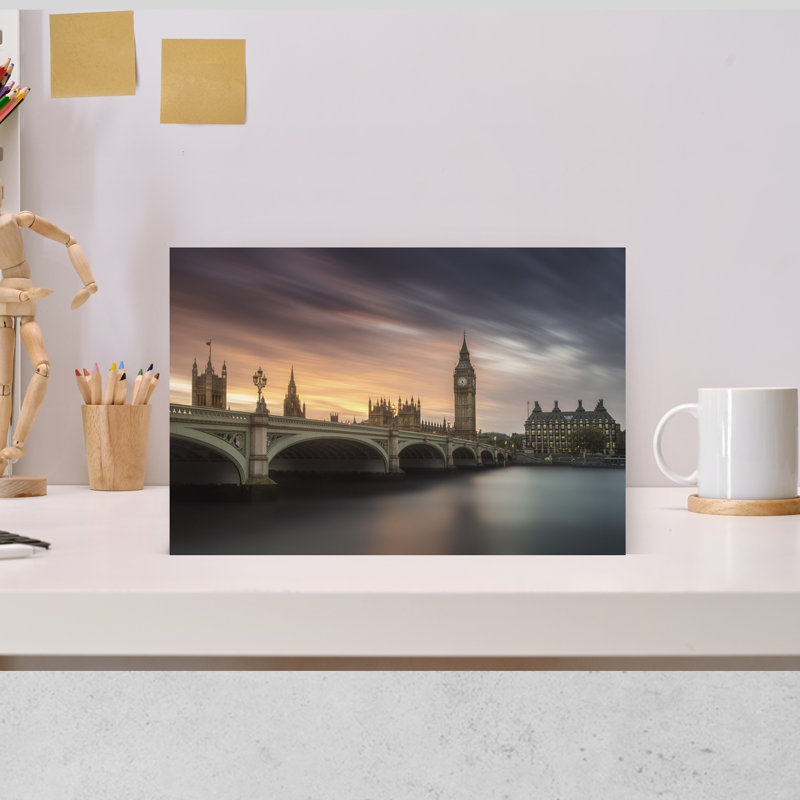 Big Ben Westminster Sunset Dramatic Abstract Contemporary Architecture City Wall Art Print 1 Piece Wrapped Canvas Wall Art