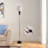 # Modern 63" Black Globe Glass Floor Lamp with Frosted Glass Shade, E26 Socket, Foot Switch, Mid-Century Standing Lamp for Living Room, Bedroom, Office
