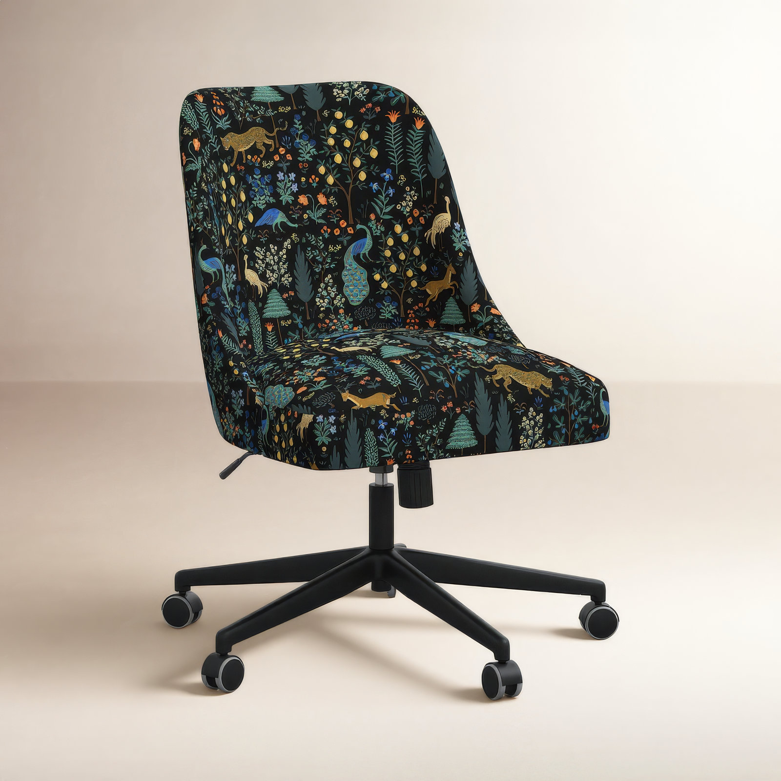 Brynn Office Chair, Rpc Menagerie Black Linen, Black