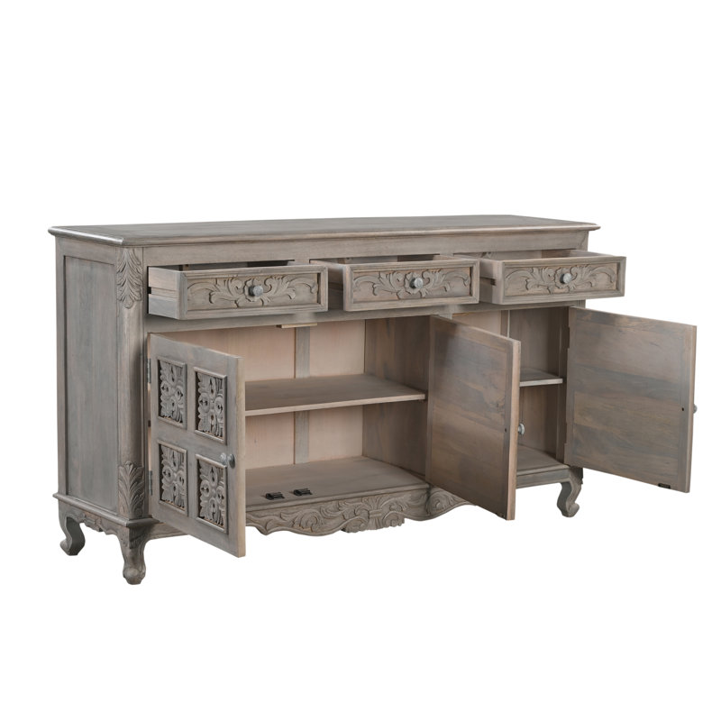 Buffet en bois massif de 69 po Berlene