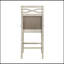 Ensemble de 2 chaises à hauteur de comptoir, siège et dossier rembourrés en tissu de style champêtre décontracté gris