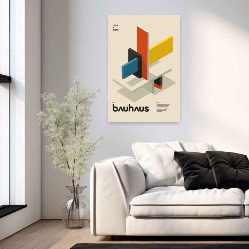 Geometric Shapes Bauhaus Abstract Geometric Minimalist Architecture Wall Art Print 1 Piece Wrapped Canvas Wall Art
