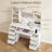 47.2'' Large Vanity Desk with a Mirror, Vanity with LED Light, Makeup Vanity with Power Strip, 8 Drawers and 8 Shelves,Simple, White