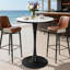 Round Marble Top Metal Base Dining Table