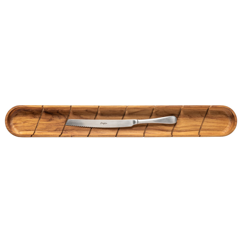 Casafina Pacifica Gift Oak Baguette Board with Bread Knife