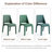 Saddle Leather Dining Chair Upholstered Side Chair With Padded Seat, Armless Vanity Chair With Metal Frame For Dining Living Room Vanity Office, Green-123277729-119461278-117454509