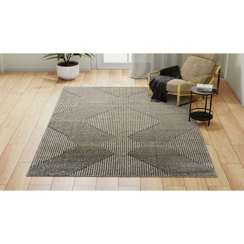 Tapis intérieur / extérieur N Peace, Rectangulaire 8 pi x 10 pi