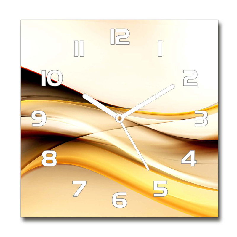 Idala Glass Wall Clock, White/Yellow/Beige