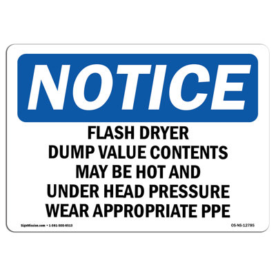 Flash Dryer Dump Valve Contents May Be Hot Sign