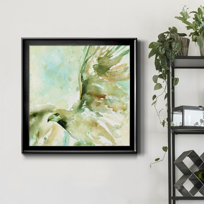Prise de vol - Peinture sur toile encadrée, H 17,5 po x l 17,5 po x P 1,5 po, Noir