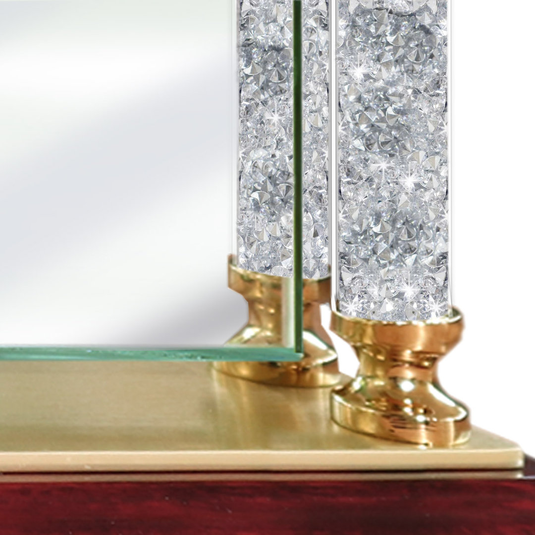 Engrave Clock With Four Diamonds Filled Pillars 360 Degree Spinning Glass Clock Panel Best Retirement Gifts Idea Personalize Etch Unique Anniversary Congratulation Him Her Rosdorf Park 